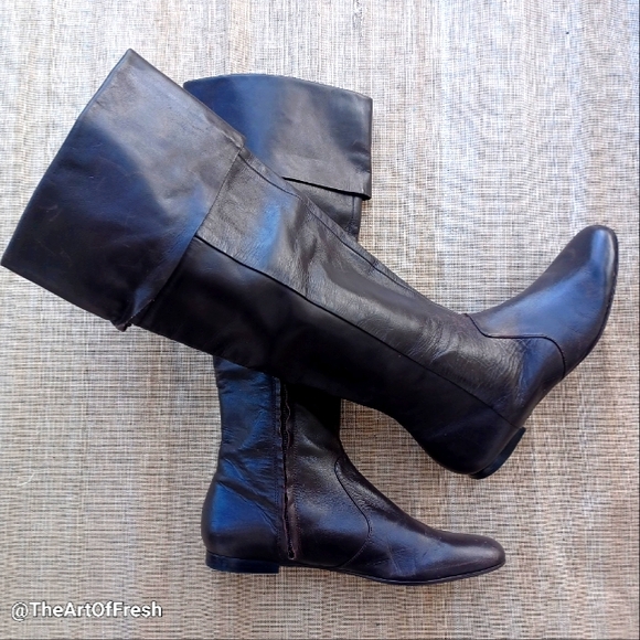 Nine West Vintage Style Kamella Brown Leather Boots - Picture 1 of 16